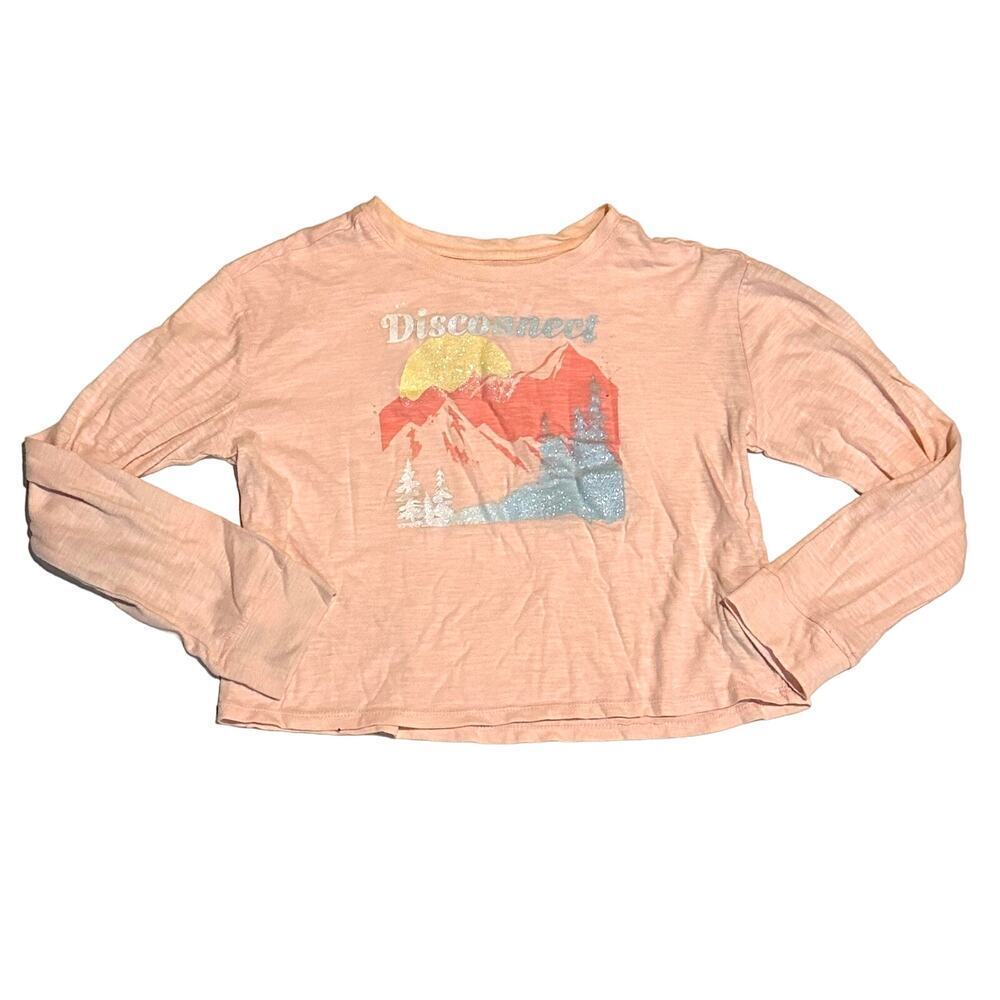 Epic Threads Light Pink Long Sleeve Graphic T-Shirt Girls L Large